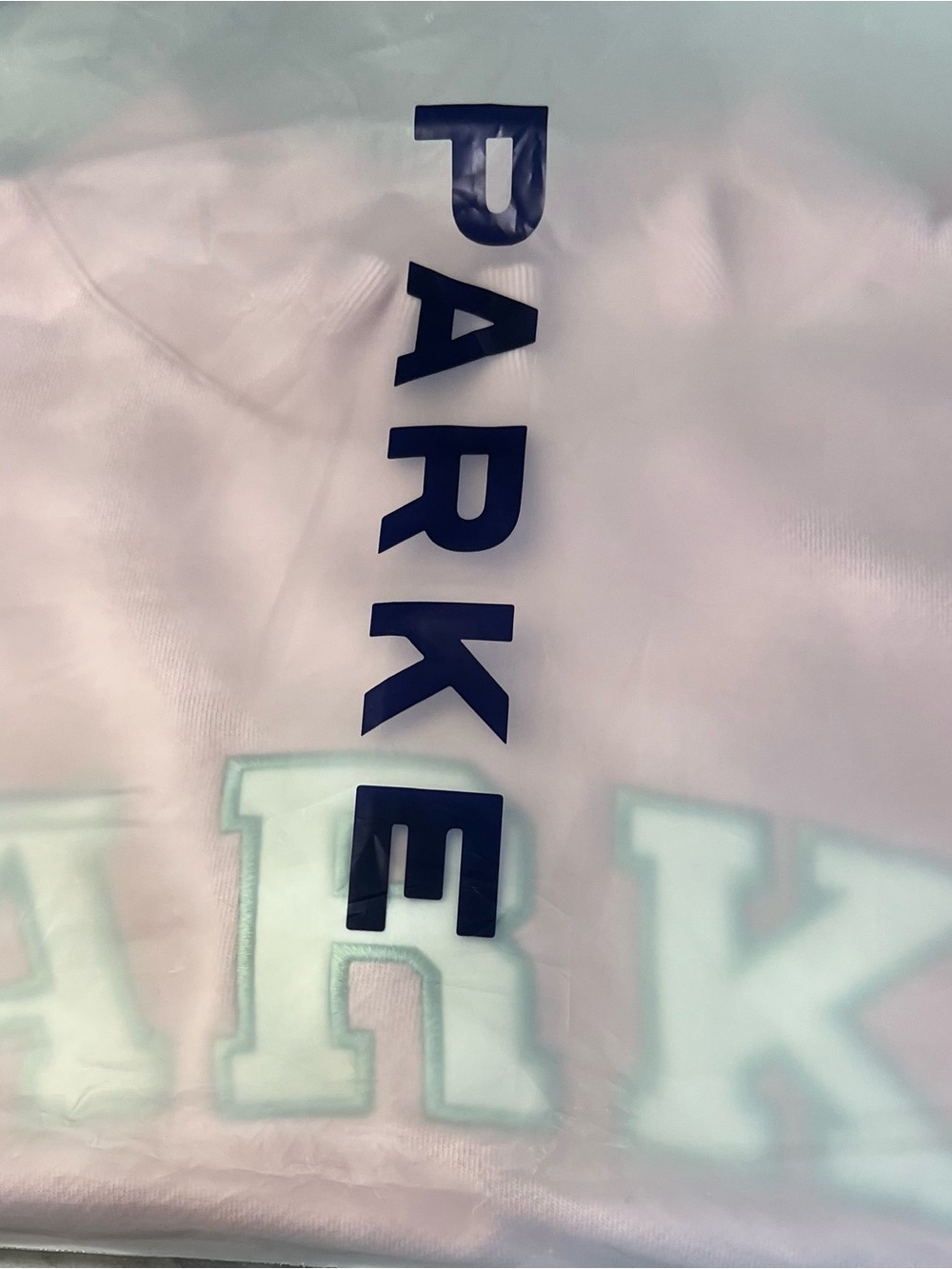 Parke SPRINKLE Pink Mockneck Sweatshirt with White Appliqué size S/M NWT - Picture 4 of 4